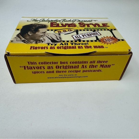 Rare! Collector Box Of 3 Elvis Style BBQ Seasoning New in Box - Picture 2 of 11